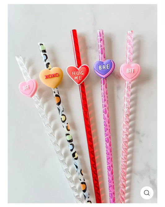 Valentines Straw Charms